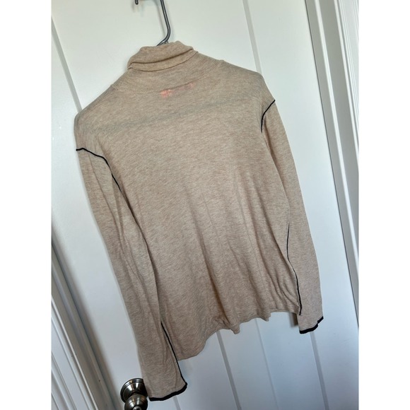 Vilagallo Women's Nina Knit Turtleneck Sweater Long Sleeve Cream Size XL - Picture 3 of 11